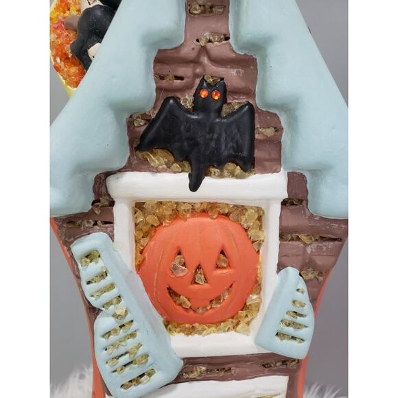Vintage‎ YOZIE MOLD CERAMIC HALLOWEEN HAUNTED HOUSE blow mold copy cat bat witch - Picture 5 of 12